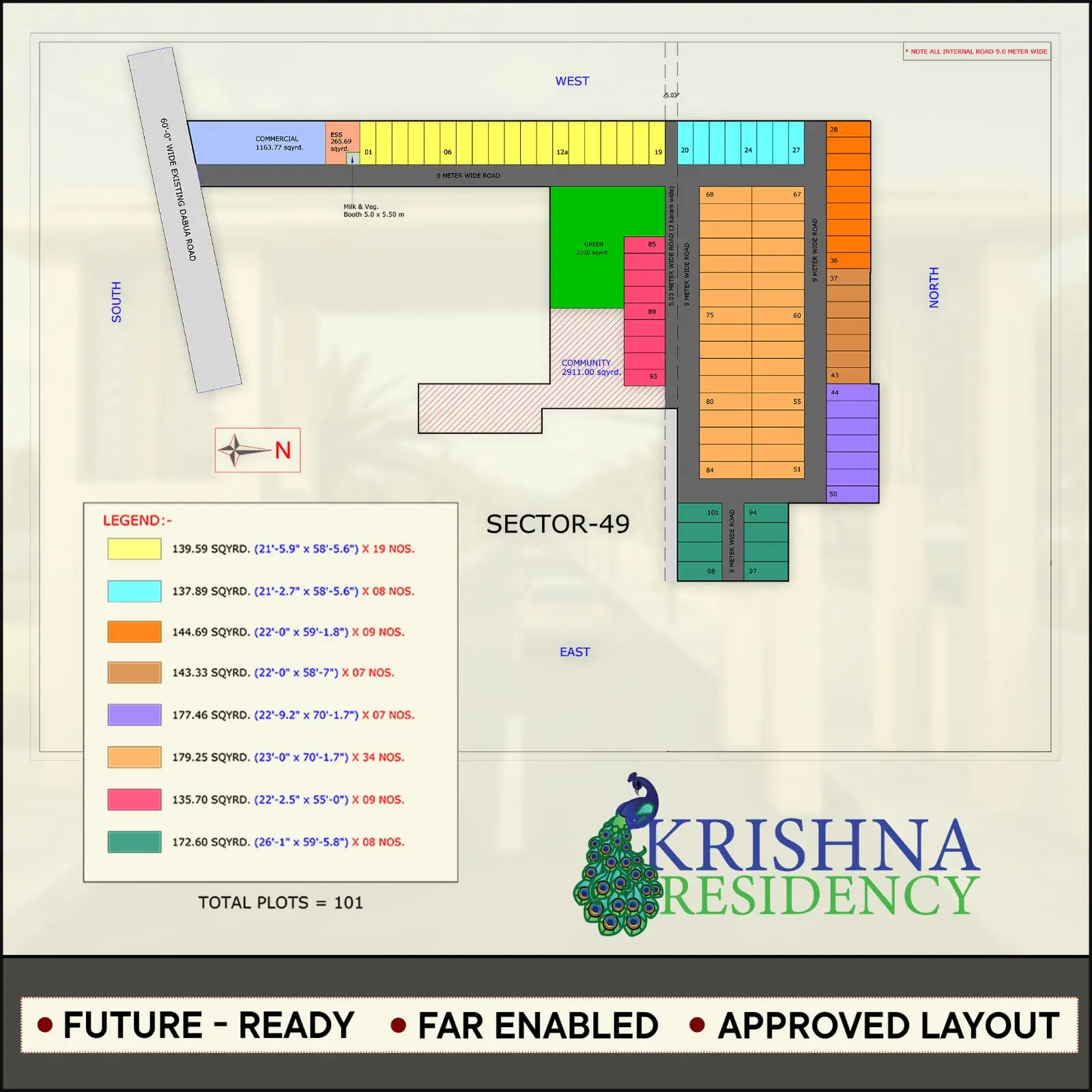 Krishna Residency project layout at Dabua Pali Road, Sector 49 Faridabad